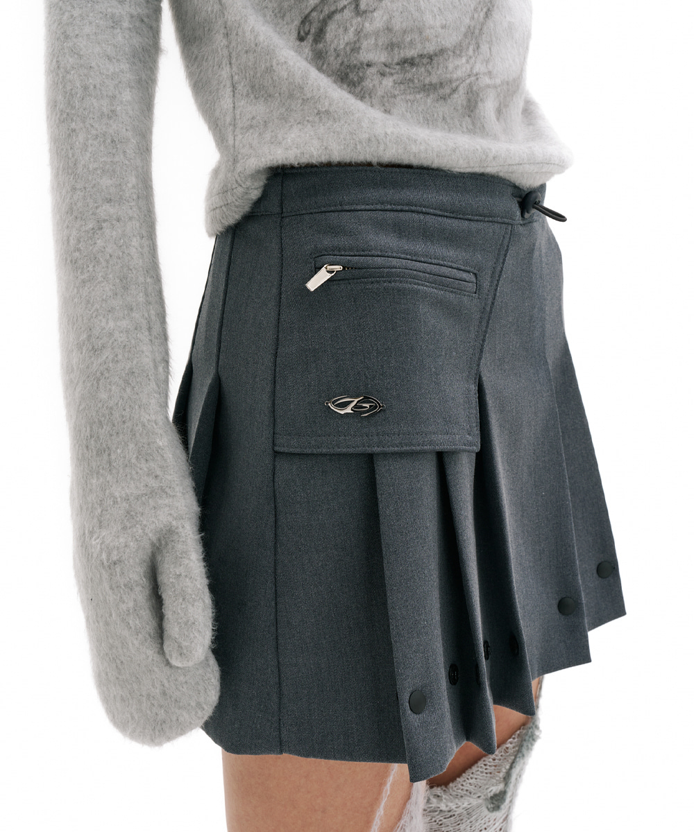 Snap pleats skirt