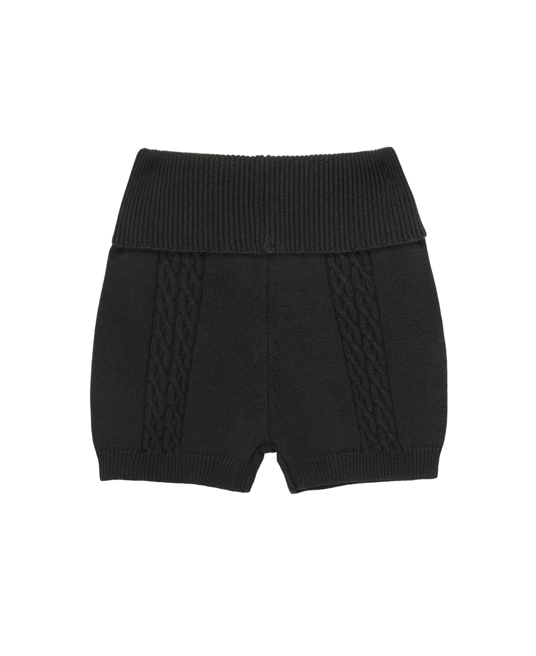 Cable knitted shorts (charcoal)
