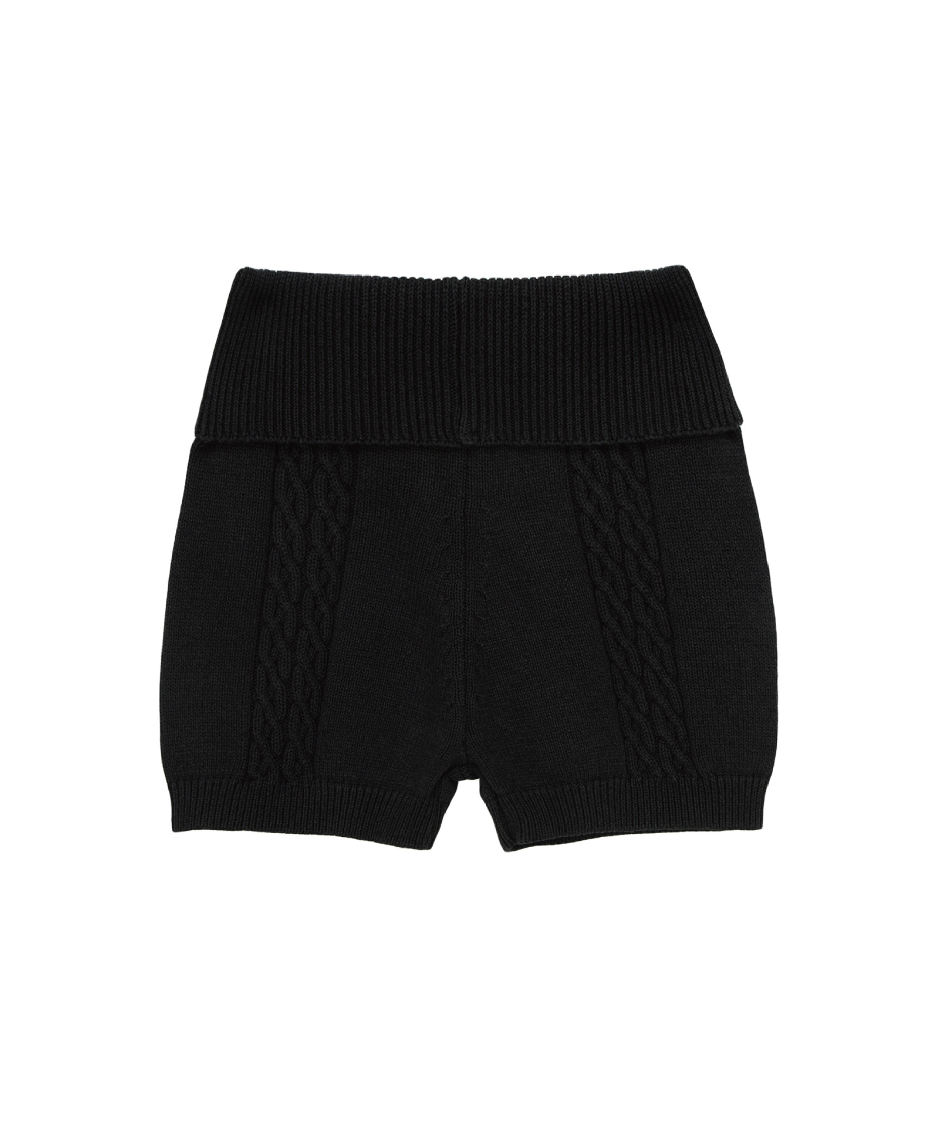 Cable knitted shorts (black)